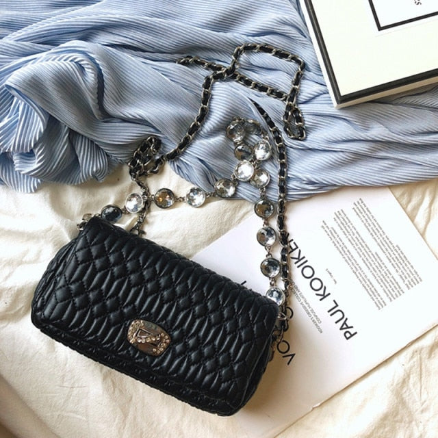 High Quality 2020 Diamonds Chain Sheepskin Mini Bag