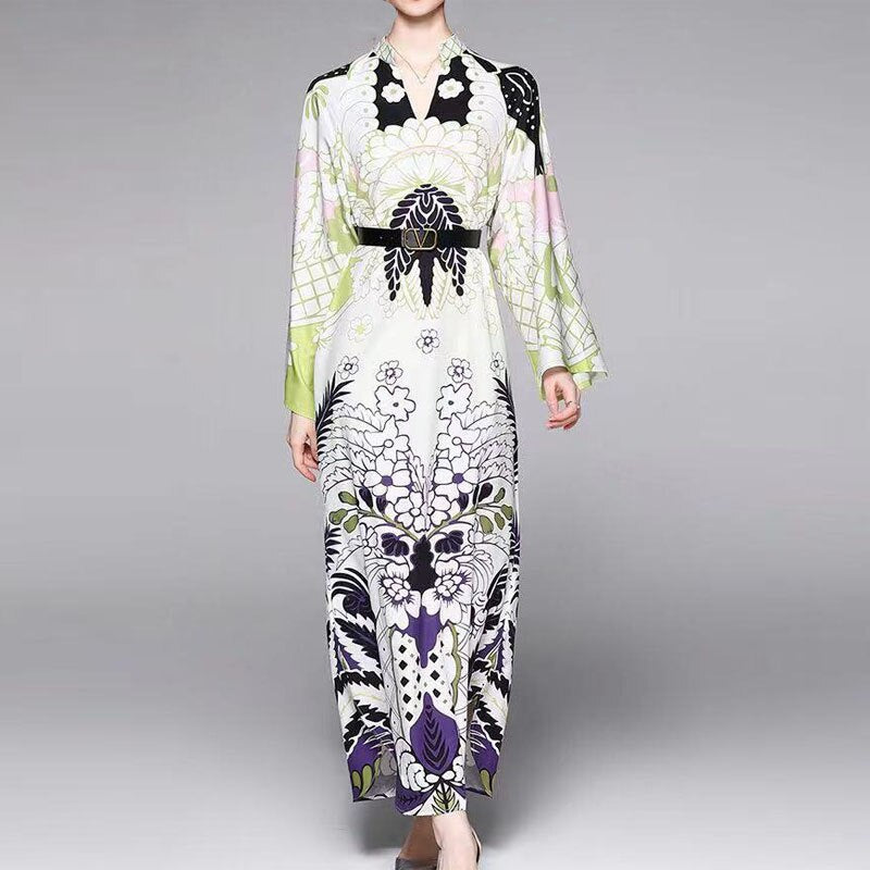 Designer Vintage Printed Dress