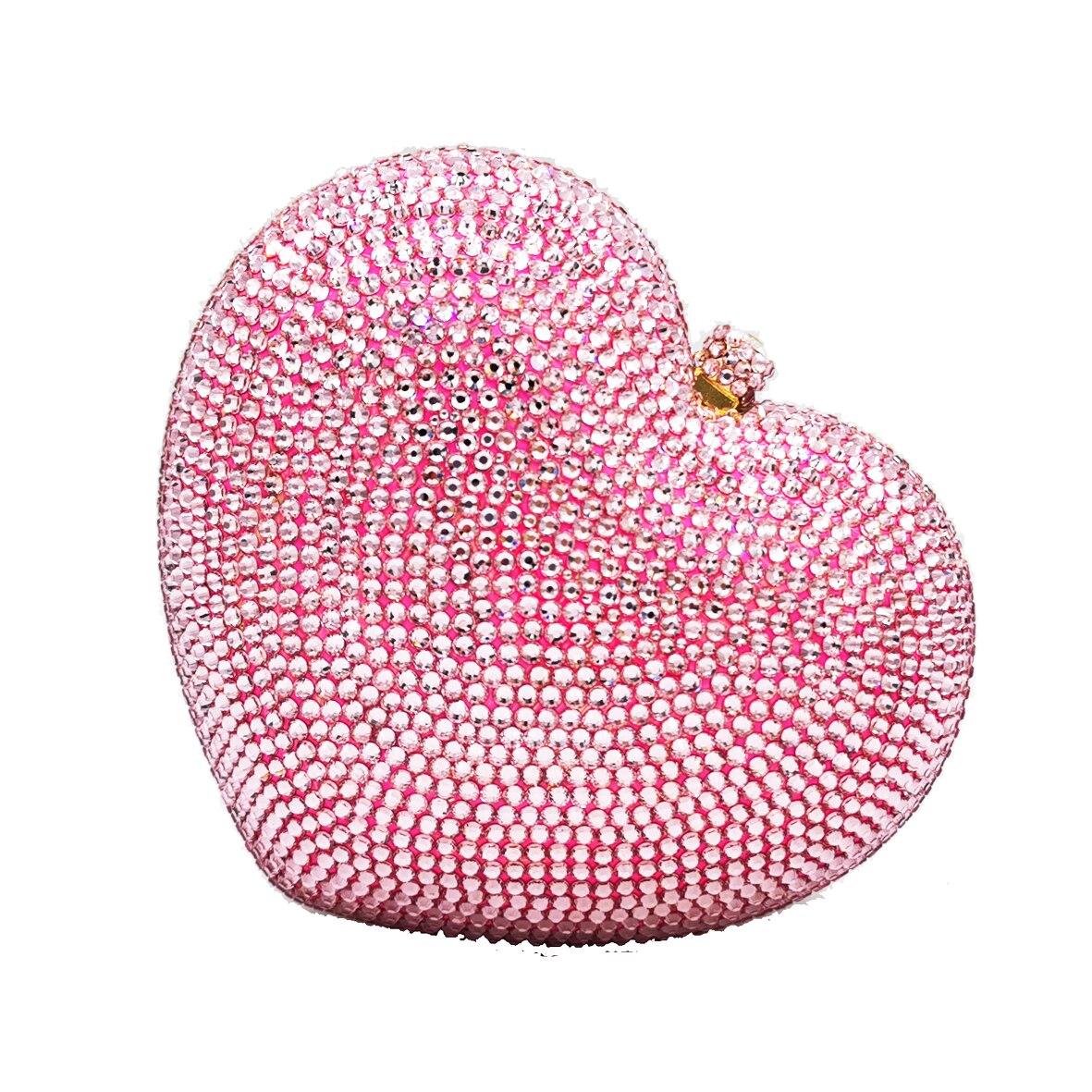 Deluxe Crystal Red Heart Clutch Evening Bag