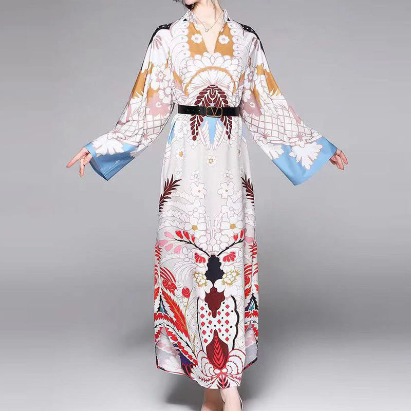 Designer Vintage Printed Dress