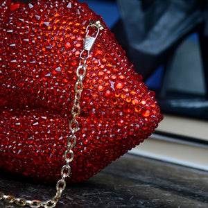 Red Lip-shaped Clutch Bag