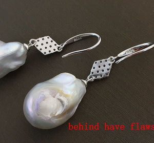 Baroque Zircon Dangle Fire Ball Tissue Nucleated Freshwater Earring