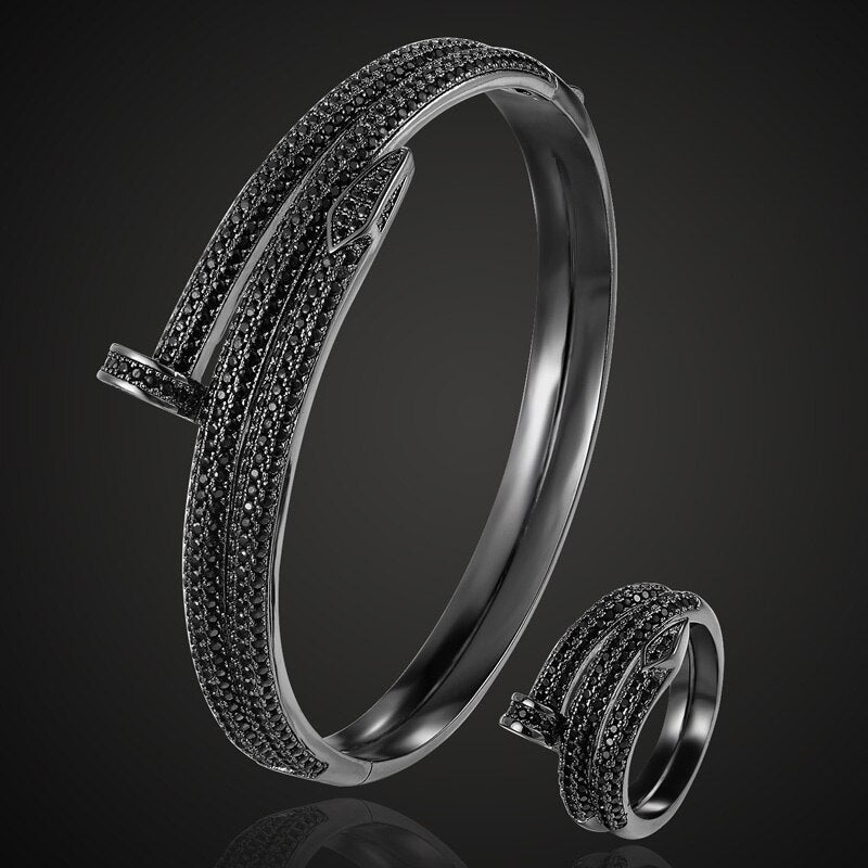 Copper Love Bangle Ring Set
