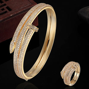 Copper Love Bangle Ring Set