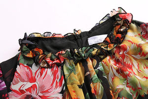 Runway Floral Print Elegant Dress