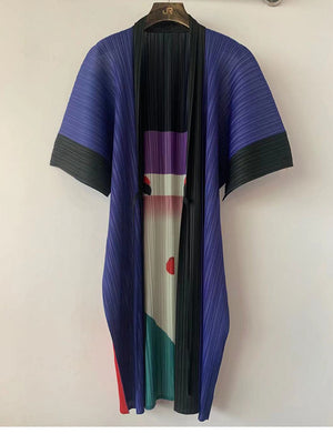 Miyak Fold Plus Size Japanese Cartoon Print Cardigan