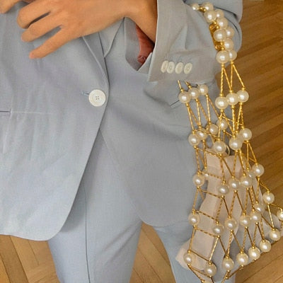 2020Hand Woven Pearl Beaded Designer Handbag