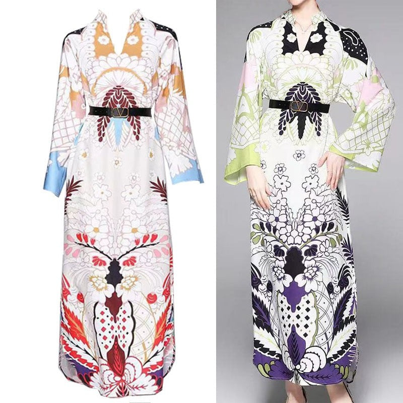 Designer Vintage Printed Dress