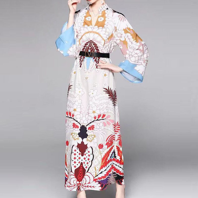 Designer Vintage Printed Dress