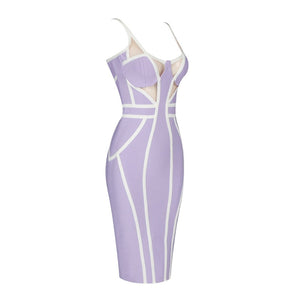 Striped Patchwork Bandage Dress
