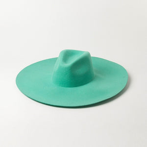 Green Woolen Jazz Top Hat Catwalk Style Felt Hat