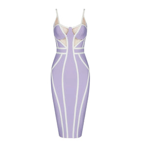 Striped Patchwork Bandage Dress