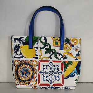 Italy Luxury Print Travel Shoulder Bag Floral Textured-Leather handbag