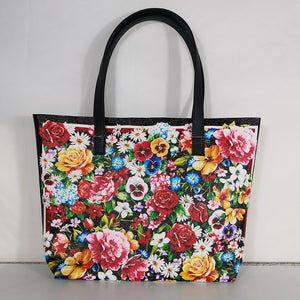 Italy Luxury Print Travel Shoulder Bag Floral Textured-Leather handbag