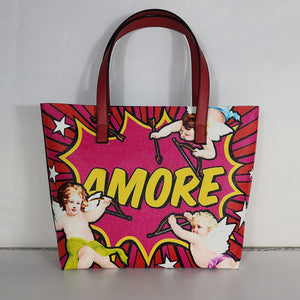 Italy Luxury Print Travel Shoulder Bag Floral Textured-Leather handbag