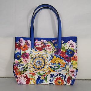 Italy Luxury Print Travel Shoulder Bag Floral Textured-Leather handbag