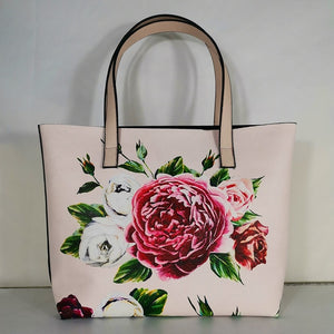 Italy Luxury Print Travel Shoulder Bag Floral Textured-Leather handbag