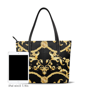 Luxury Vintage Golden Flower Tote Bag