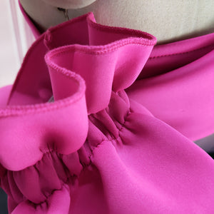 Pleated Puff Sleeve One Shoulder Dress