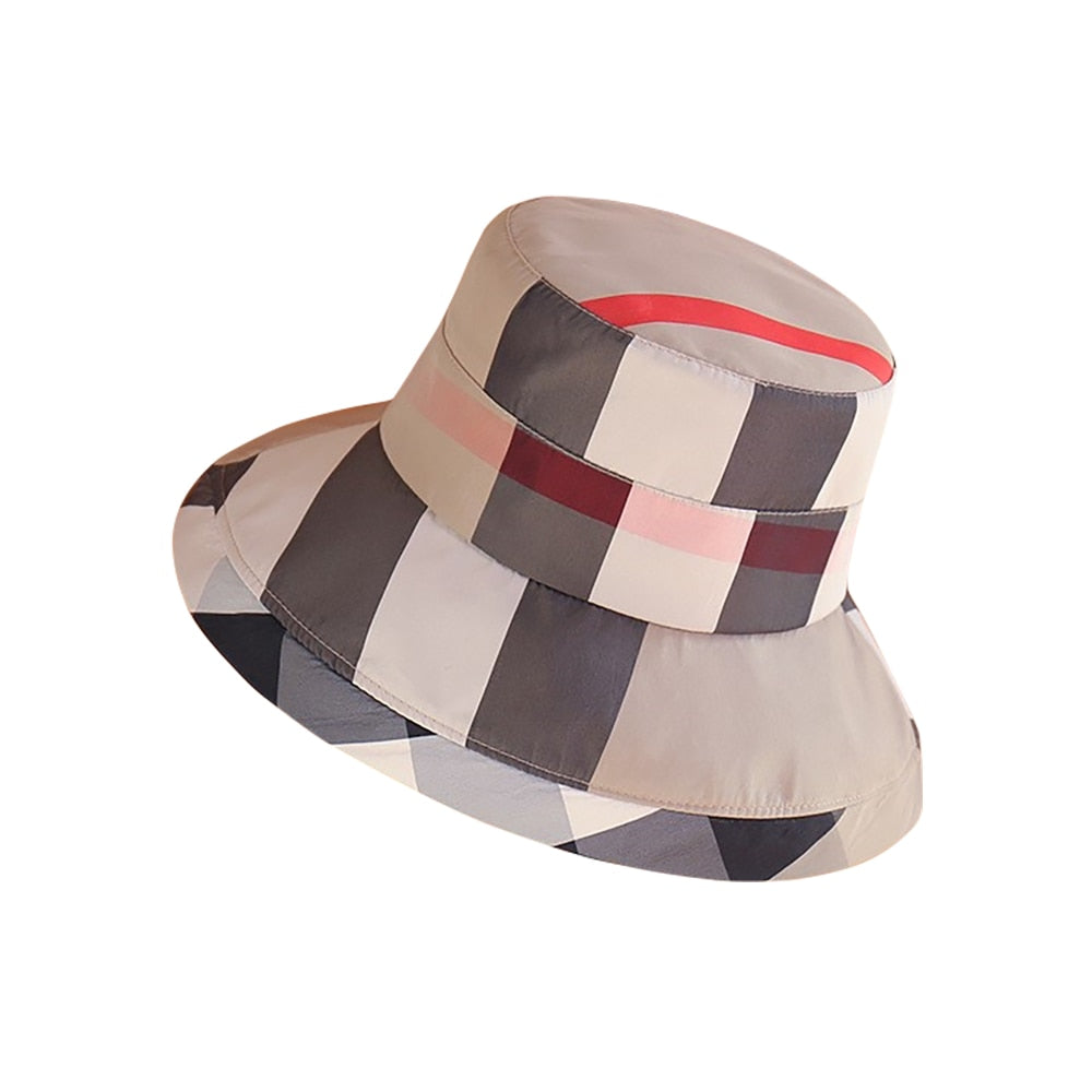 Plaid Folding Bucket Hat