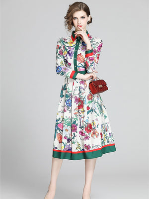 Vintage Shirt Overlay Flower Print Dress