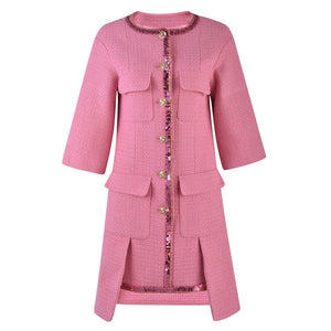 Elegant Pink Woolen Dresses