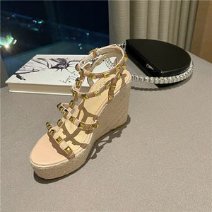 Beige Wedges Platform Sandal