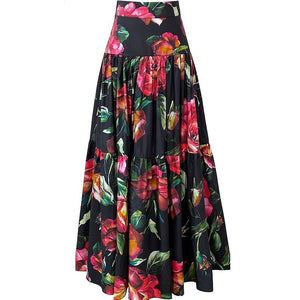 High Quality Designer Vintage Floral Print !00% Cotton Skirt