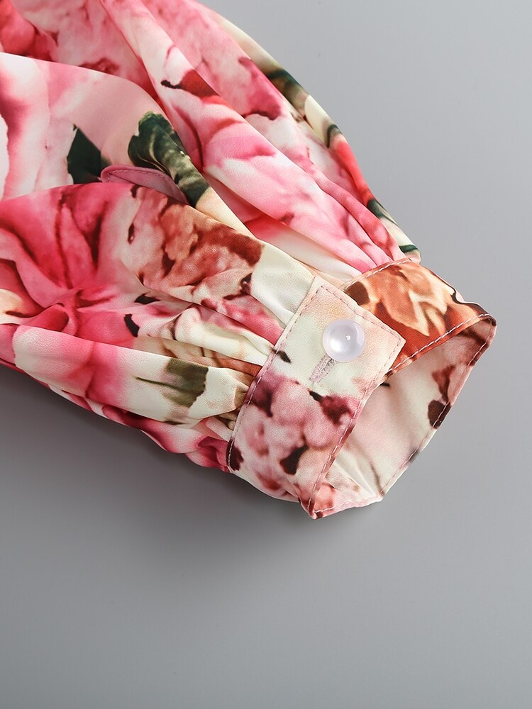 Floral Print One Shoulder Maxi Dress