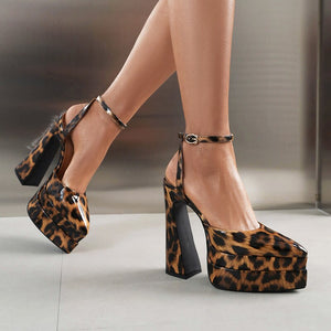 Double-Layer Waterproof Platform Paint Color Glossy Patent Leather Sandals