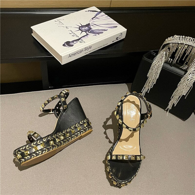 Beige Wedges Platform Sandal