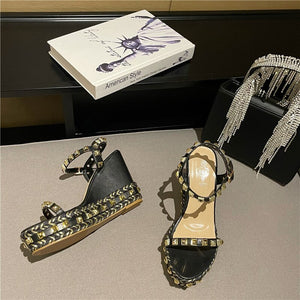 Beige Wedges Platform Sandal