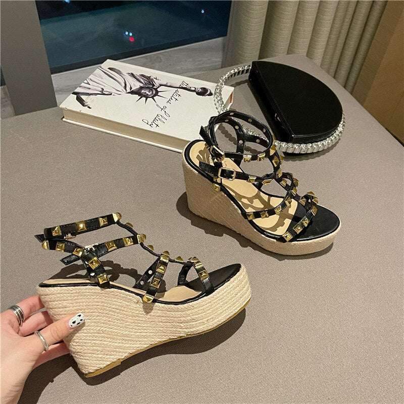 Beige Wedges Platform Sandal