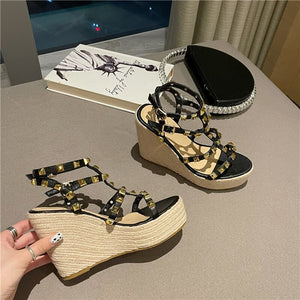 Beige Wedges Platform Sandal