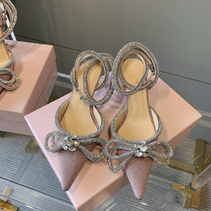 Glitter Crystal Rhinestones Bowknot Shoes