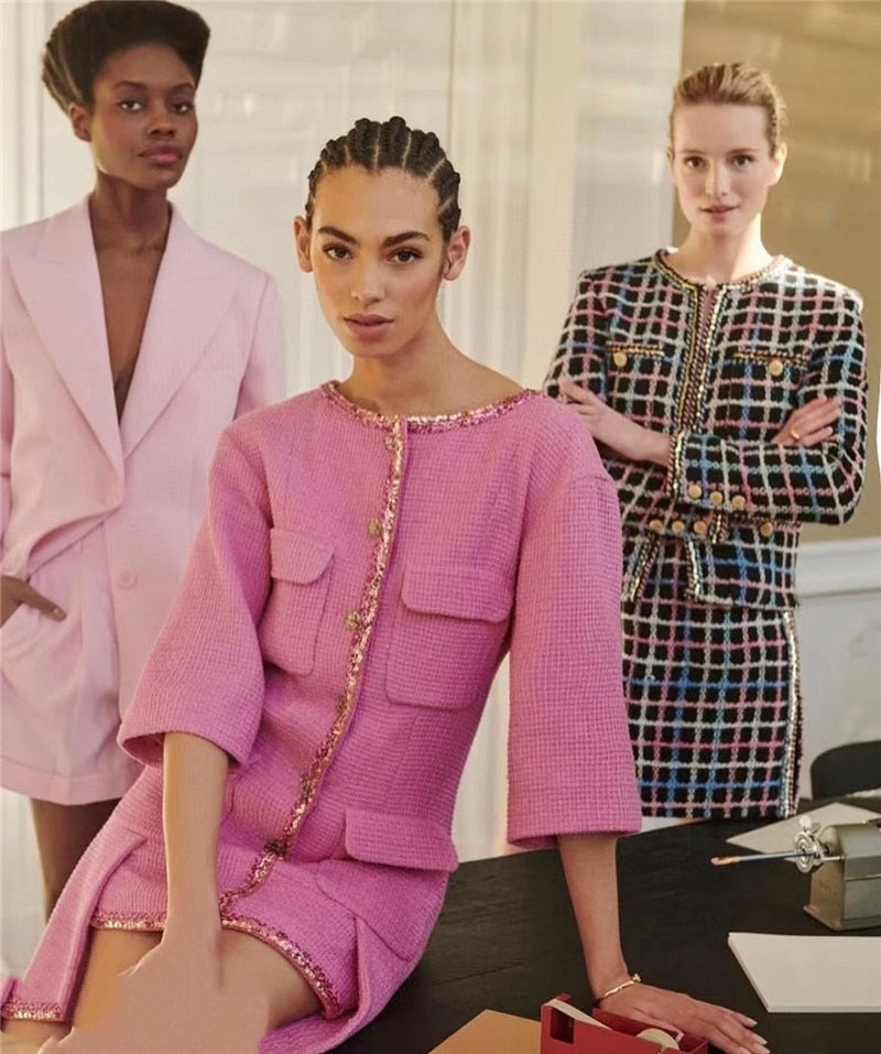 Elegant Pink Woolen Dresses