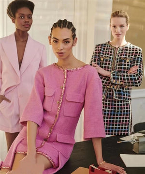 Elegant Pink Woolen Dresses