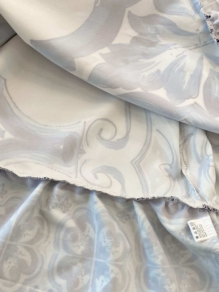 Runway Blue And White Porcelain Asymmetry Long Dress