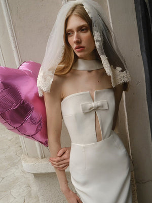 Bow Choker Design Bandage Dress