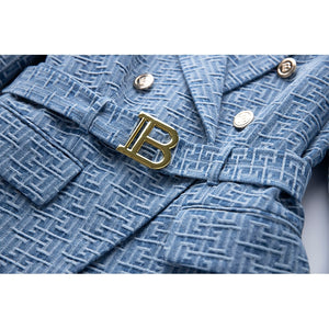 Custom Luxury Washed Denim Jackets  with Belt