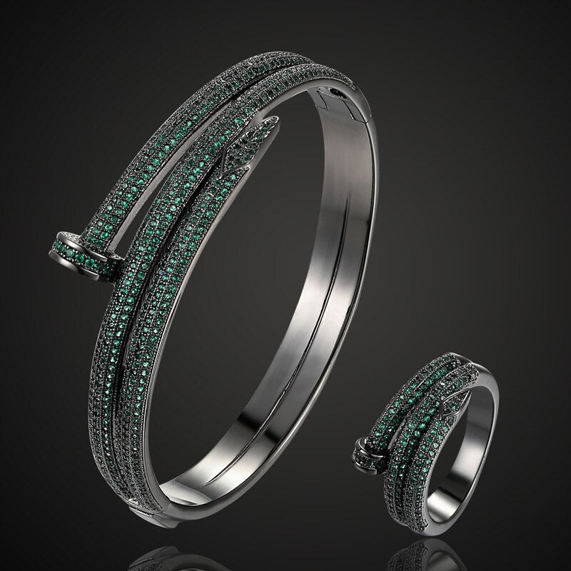 Copper Love Bangle Ring Set