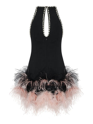 Feather Pearl Mini Dress