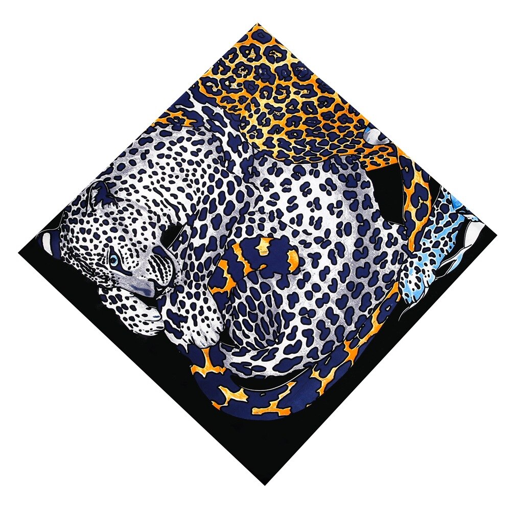 130cm New Leopard Brand Square 100% Silk Scarf