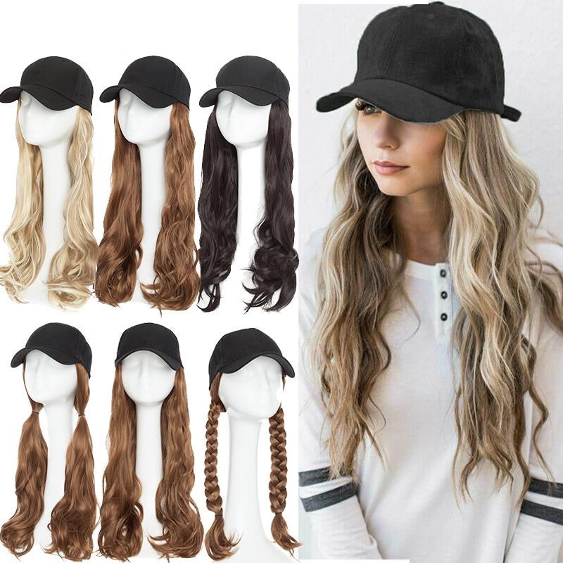 Synthetic Baseball Cap wavy Wig