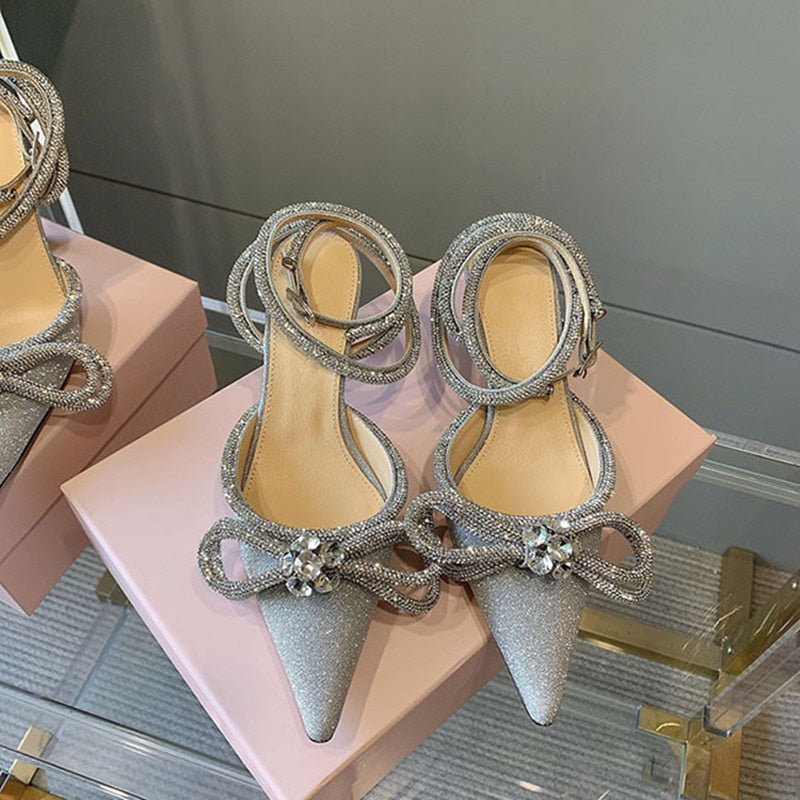 Glitter Crystal Rhinestones Bowknot Shoes
