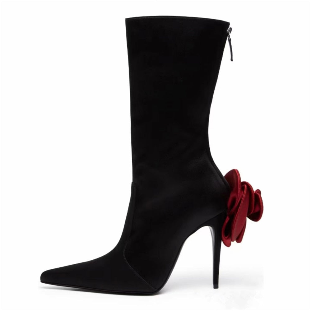 Red Pink Luxury Designer Ankle Boots