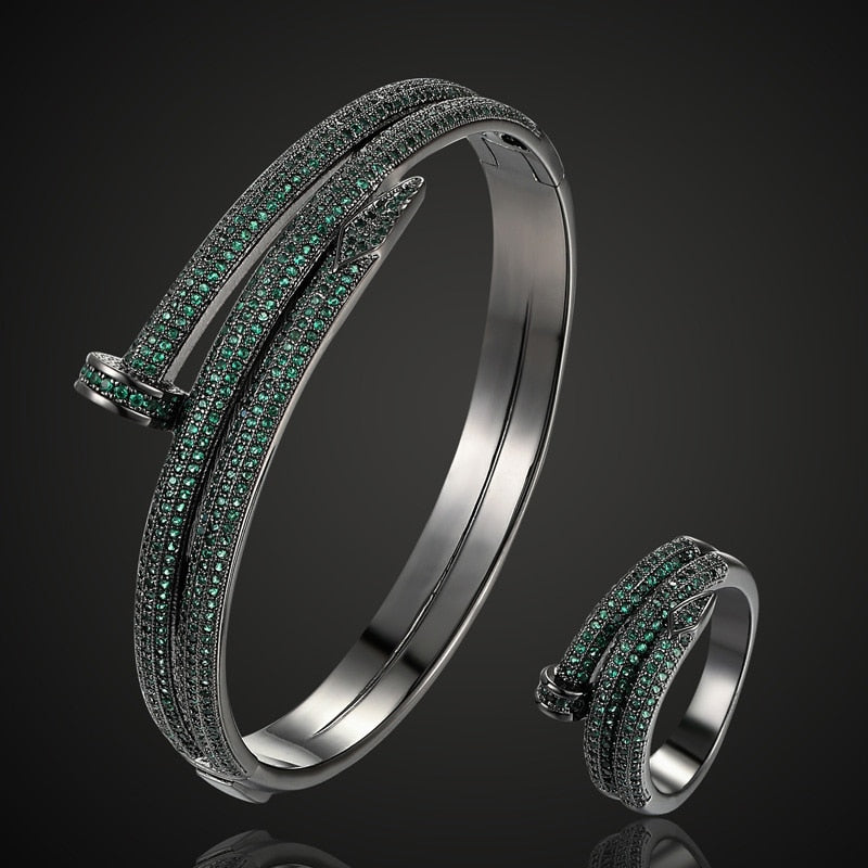 Copper Love Bangle Ring Set