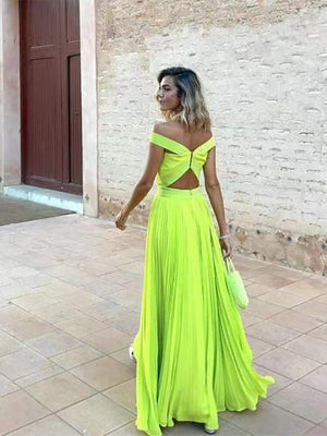 Cut Out Slash Neck Backless Long Dress