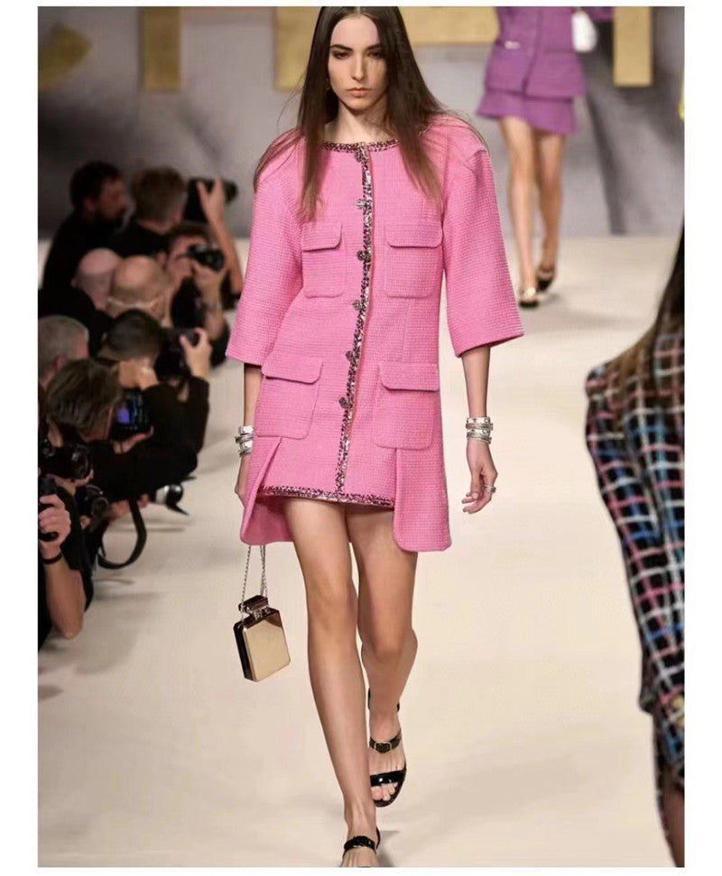 Elegant Pink Woolen Dresses
