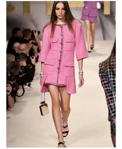 Elegant Pink Woolen Dresses